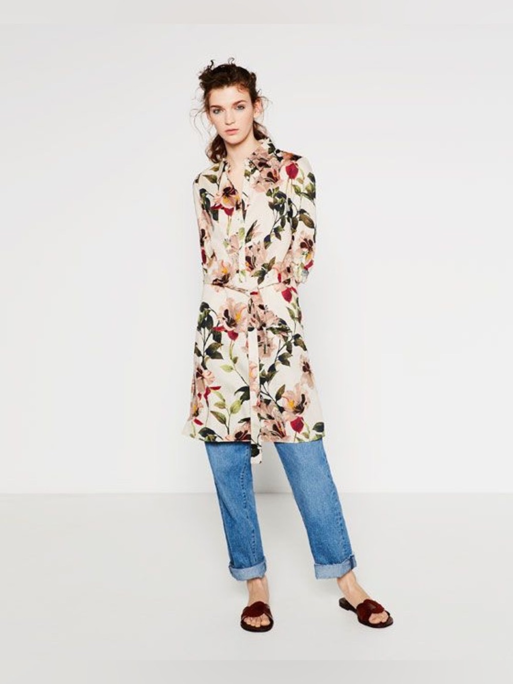 Zara Printed Tunic / Shirt Dress Size Small